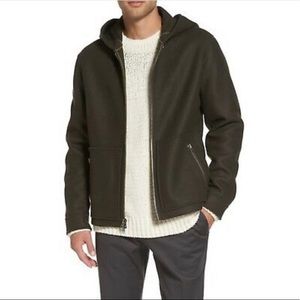 NWT Vince Men's Olive Green Wool Blend Fleece  Hoodie Size Medium $695 M42894552